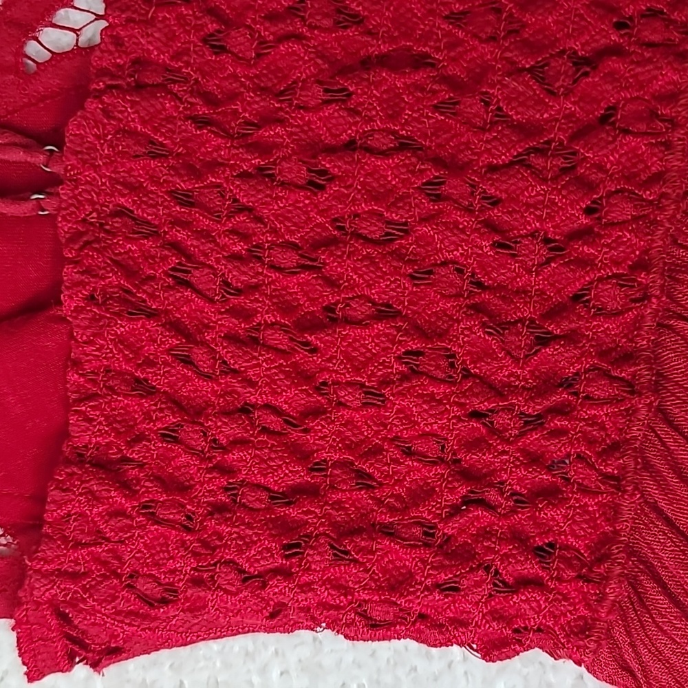 Free People Adella Peplum Cami Lace Ruffled Tank Blouse/Top in Red - NWT - Picture 16 of 17